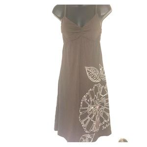 Rip Curl brown midi dress,with floral- size small